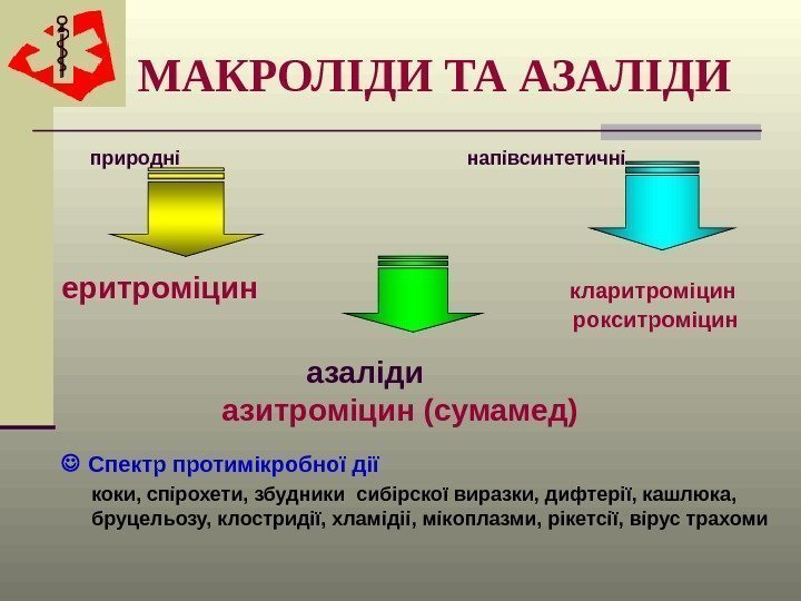 МАКРОЛ І ДИ ТА АЗАЛІДИ  природні      напівсинтетичні 