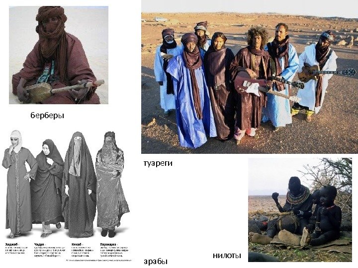 берберы туареги нилоты арабы 