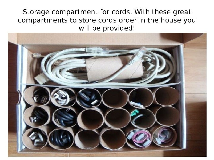 Storage compartment for cords. With these great compartments to store cords order in the