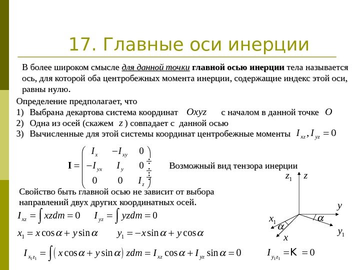Определение предполагает, что 1)1) Выбрана декартова система координат    с началом в