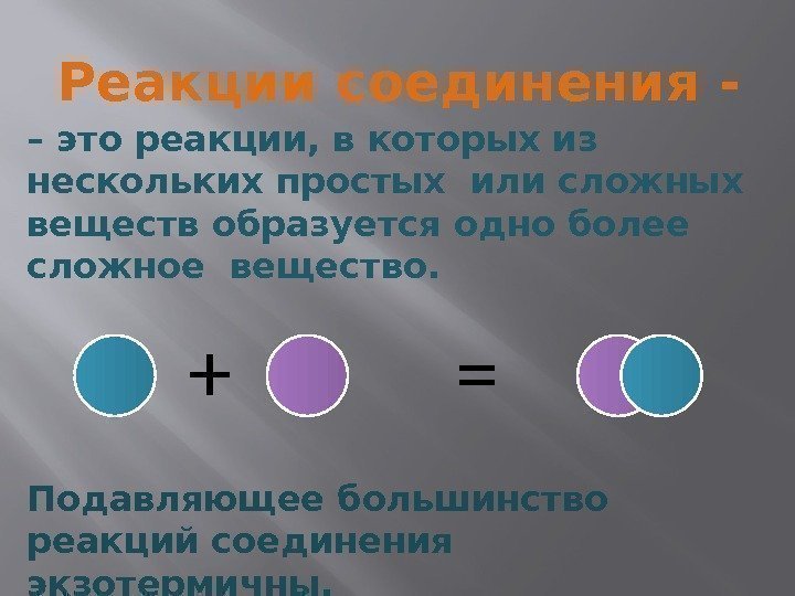 – это реакции, в которых из нескольких простых или сложных  веществ образуется одно