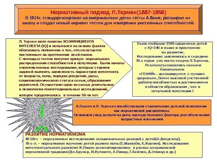 I QРАЗВИТИЕ НОРМАТИВИЗМА 40 -50 гг.  – нормативные исследования эмоциональных реакций у детей(А.