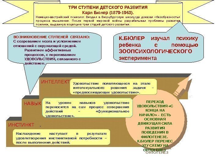 ТРИ СТУПЕНИ ДЕТСКОГО РАЗВИТИЯ Карл Бюлер (1879 -1963). Немецко-австрийский психолог.  Входил в Вюрцбургскую