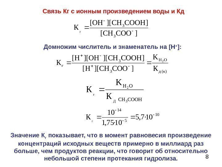  8 Домножим числитель и знаменатель на [H + ]: (к) д 3 3