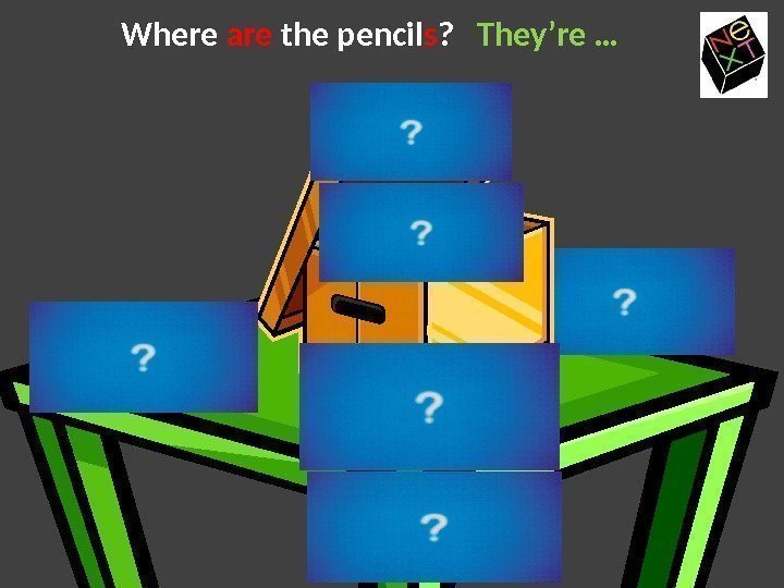 Where are the pencil s ? They’re … 