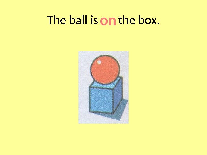 The ball is  the box. on 