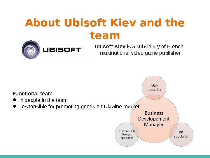 About Ubisoft Kiev and the team Ubisoft  Kiev is a subsidiary of French