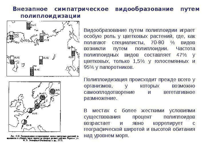 Видообразование путем полиплоидии играет особую роль у цветковых растений,  где,  как полагают