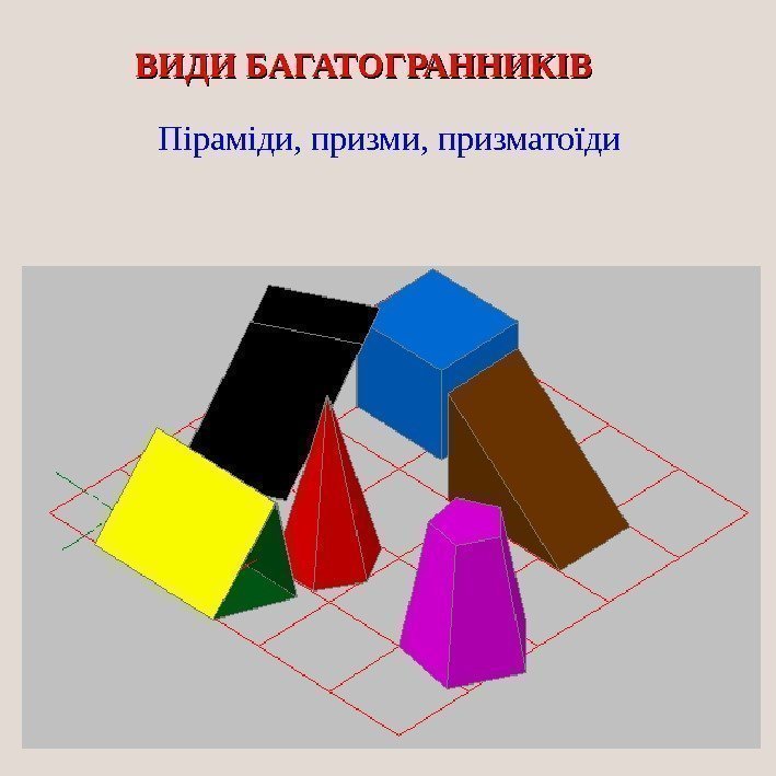 ВИДИ БАГАТОГРАННИКІВ Піраміди, призматоїди 