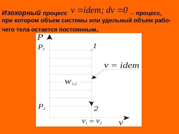   Изохорный процесс    – процесс,  при котором объем системы