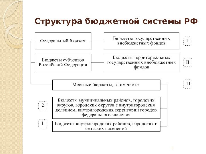 Структура бюджетной системы РФ  8  