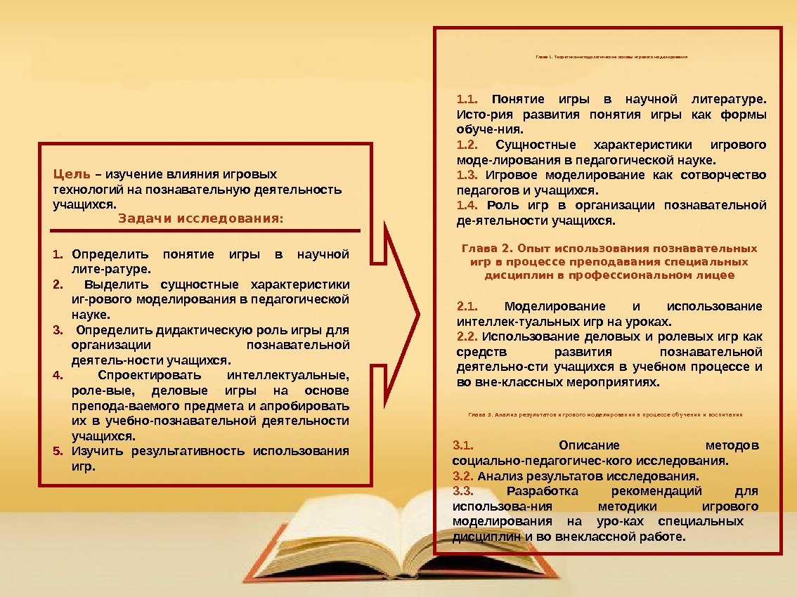 Глава 3. Анализ результатов игрового моделирования в процессе обучения и воспитания 3. 1. 