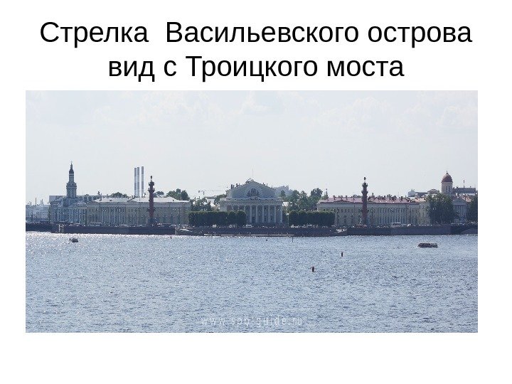 Стрелка Васильевского острова вид с Троицкого моста 