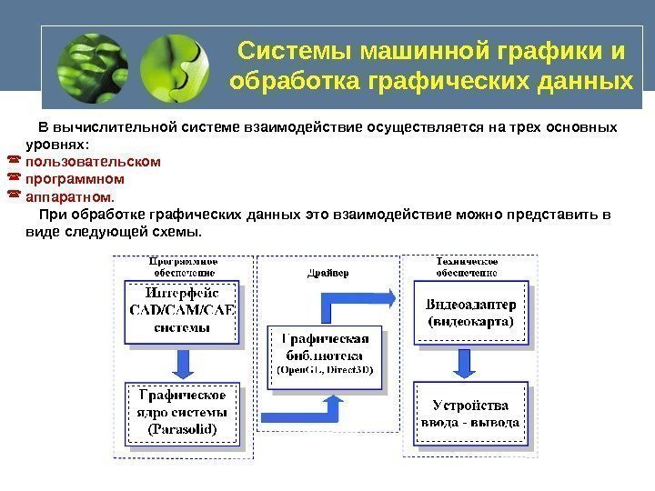   Системы машинной графики и обработка графических данных   В вычислительной системе