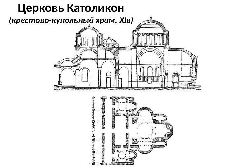 Церковь Католикон (крестово-купольный храм, XIв) 