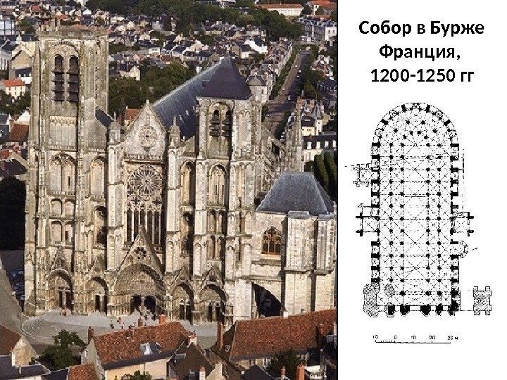 Собор в Бурже Франция,  1200 -1250 гг 