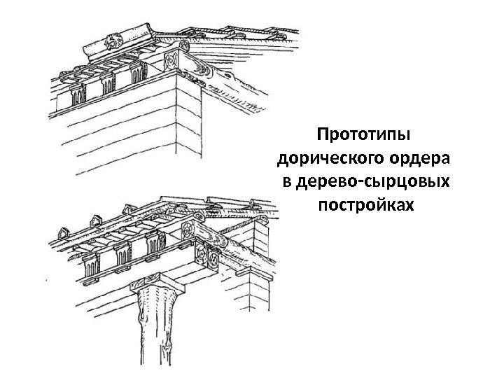 Прототипы дорического ордера в дерево-сырцовых постройках 