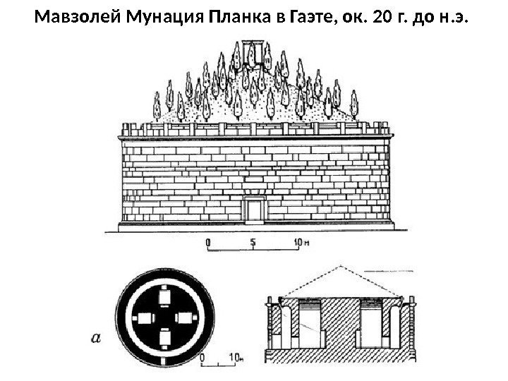 Мавзолей Мунация Планка в Гаэте, ок. 20 г. до н. э.  