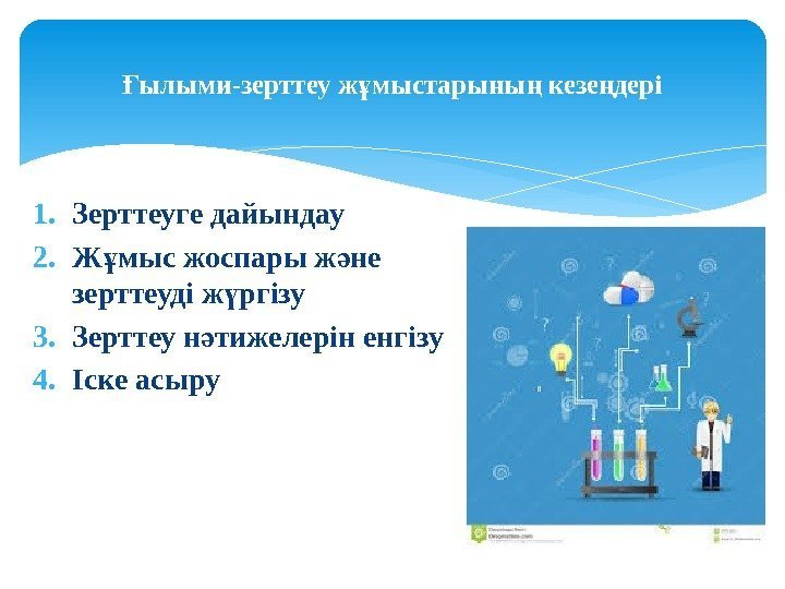 1. Зерттеуге дайындау 2. Ж мыс жоспары ж не ұ ә зерттеуді ж ргізу