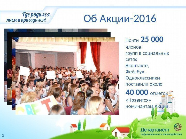 Об Акции-2016 Почти  25 000 членов групп в социальных сетях Вконтакте, Фейсбук, Одноклассники