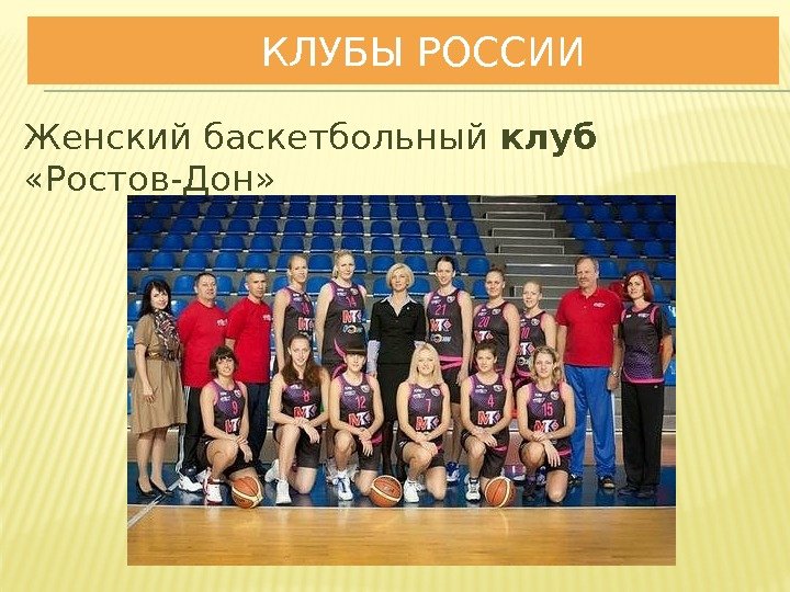     КЛУБЫ РОССИИ Женский баскетбольный клуб  «Ростов-Дон»  
