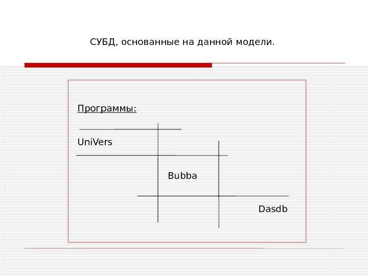 Программы:     Uni. Vers     Bubba  