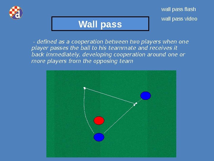  Wall pass  - defined as a cooperation between two players when one