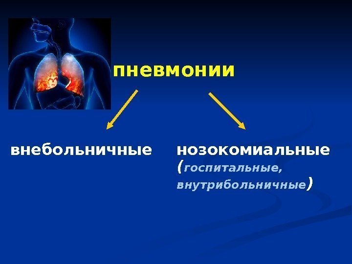 пневмонии внебольничные нозокомиальные ( госпитальные,  внутрибольничные ) 