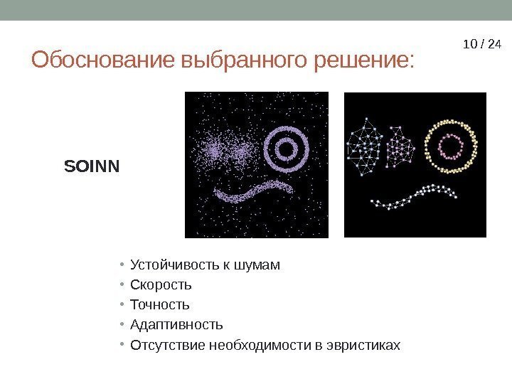 Обоснование выбранного решение:  • Устойчивость к шумам • Скорость • Точность • Адаптивность