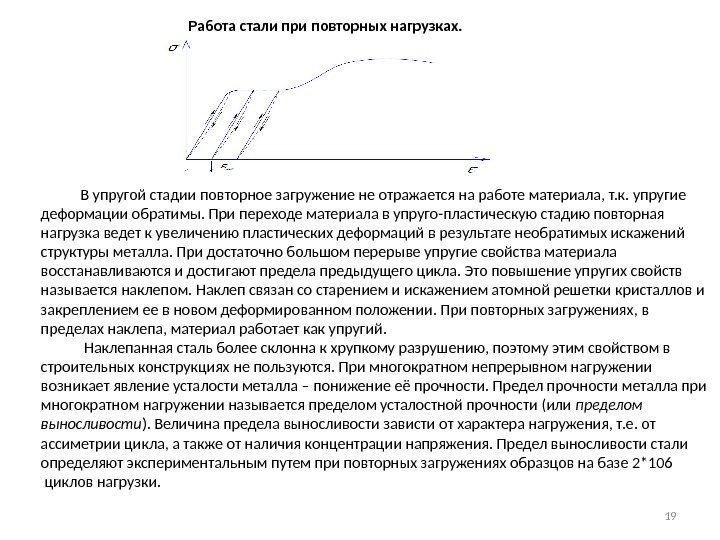 Работа стали при повторных нагрузках.    В упругой стадии повторное загружение не