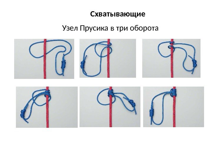 Узел Прусика в три оборота Схватывающие 