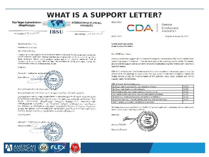 WHAT IS A SUPPORT LETTER?  