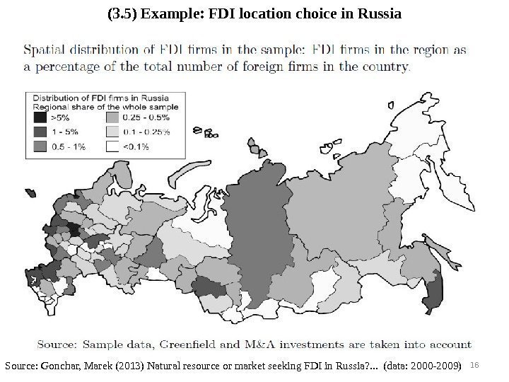 16 Source: Gonchar, Marek (2013) Natural resource or market seeking FDI in Russia? .