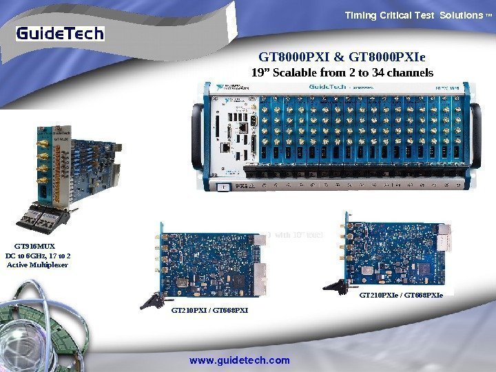 Timing. Critical. Test Solutions TM www. guidetech. com GT 9000 with 10” touch–screen GT