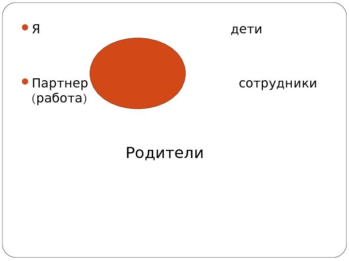  Я дети  Партнер      сотрудники ( ) работа