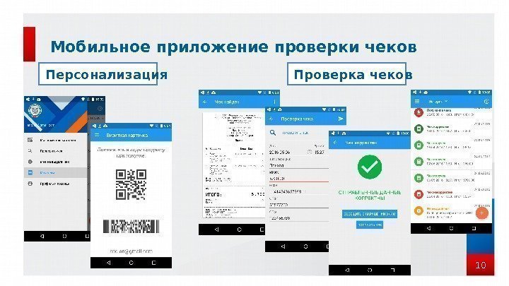 Мобильное приложение проверки чеков Персонализация Проверка чеков 10 