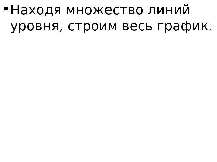   • Находя множество линий уровня, строим весь график.  