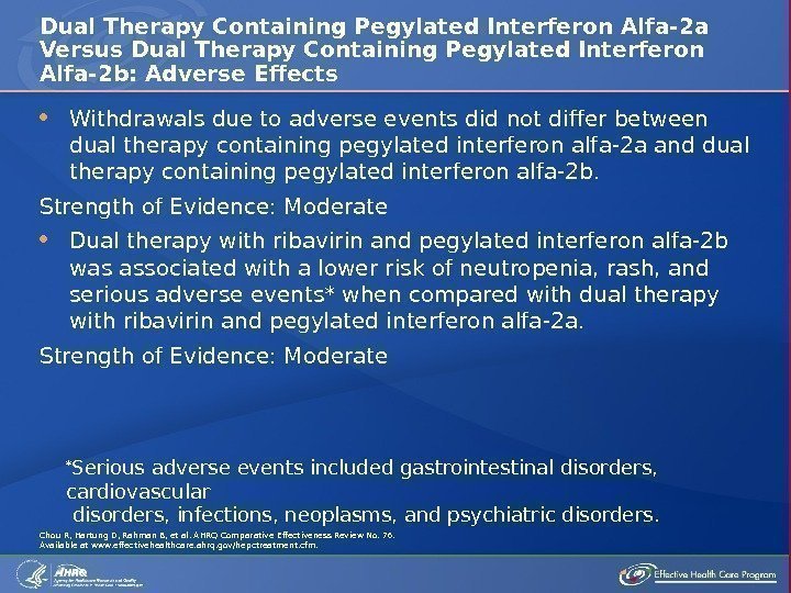  Withdrawals due to adverse events did not differ between dual therapy containing pegylated