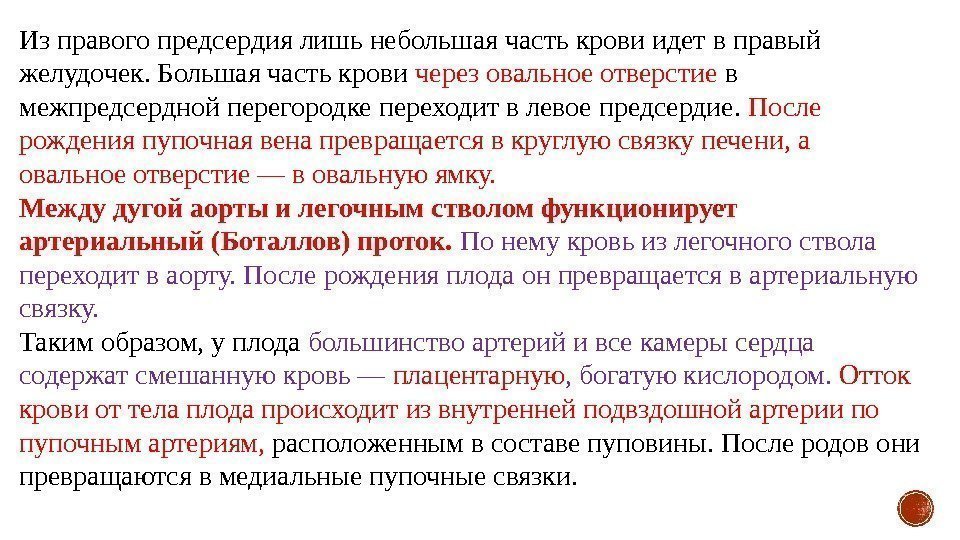 Из правого предсердия лишь небольшая часть крови идет в правый желудочек. Большая часть крови