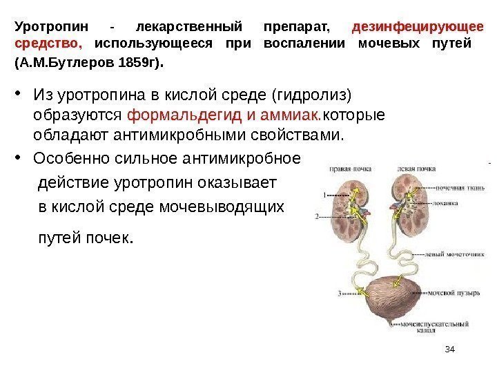 Уротропин - лекарственный препарат,  дезинфецирующее средство,  использующееся при воспалении мочевых путей (А.