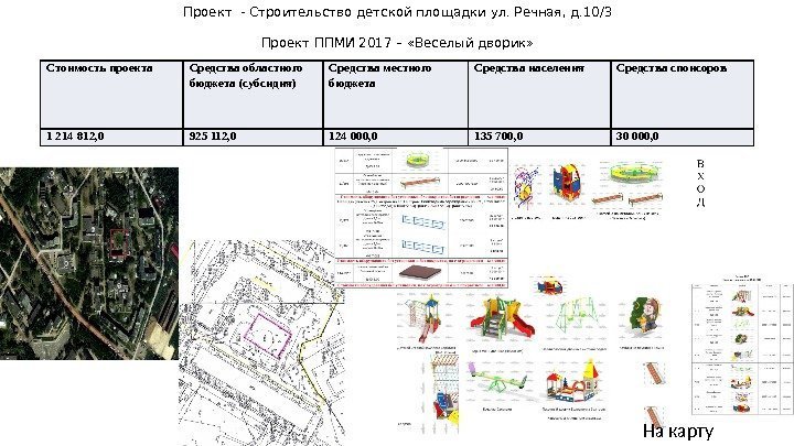 Проект - Строительство детской площадки ул. Речная, д. 10/3 Проект ППМИ 2017 – «Веселый