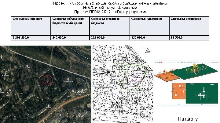 На карту. Проект - Строительство детской площадки между домами № 6/1 и 8/2 по