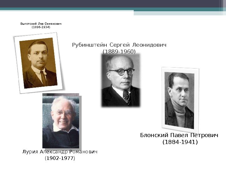       Лурия Александр Романович (1902 -1977) Рубинштейн Сергей Леонидович