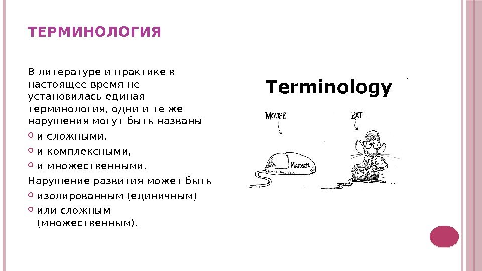 ТЕРМИНОЛОГИЯ В литературе и практике в настоящее время не установилась единая терминология, одни и