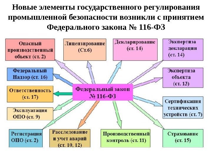 Новые элементы государственного регулирования промышленной безопасности возникли с принятием Федерального закона № 116 -ФЗ