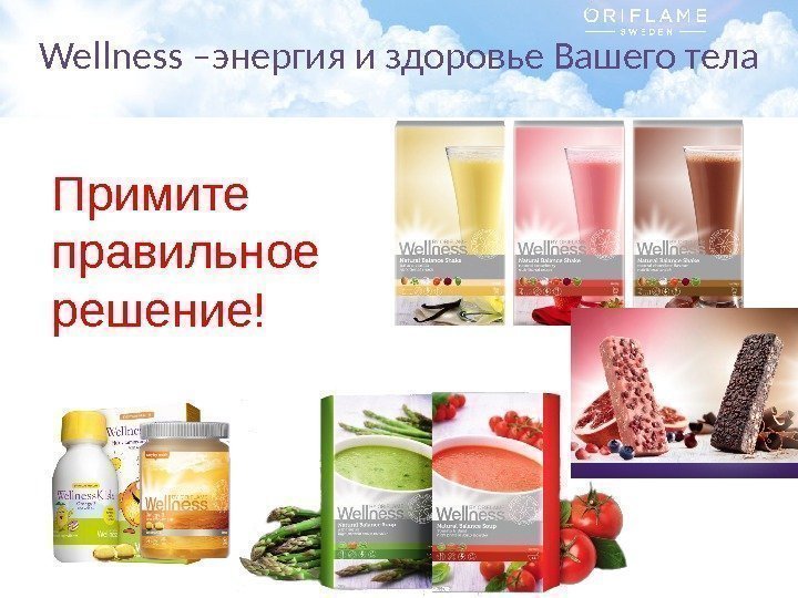 Copyright © 2014 by Oriflame Cosmetics SAWellness –энергия и здоровье Вашего тела Примите правильное