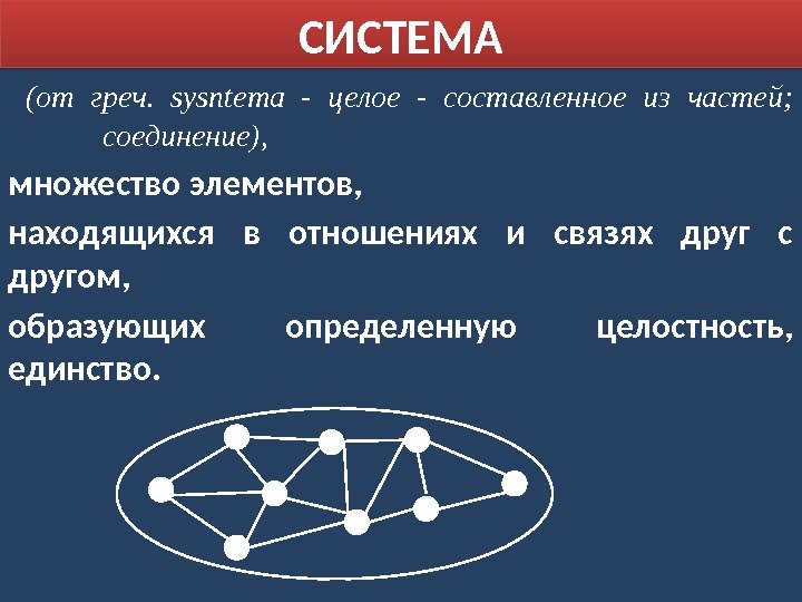  (от греч.  sysntema - целое - составленное из частей;  соединение), 