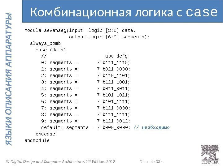 Глава 4  33  Я З Ы К И О П И С