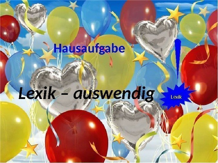 Hausaufgabe Lexik – auswendig 02  