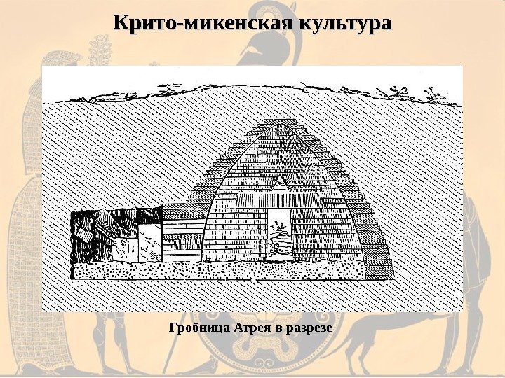 Крито-микенская культура Гробница Атрея в разрезе 